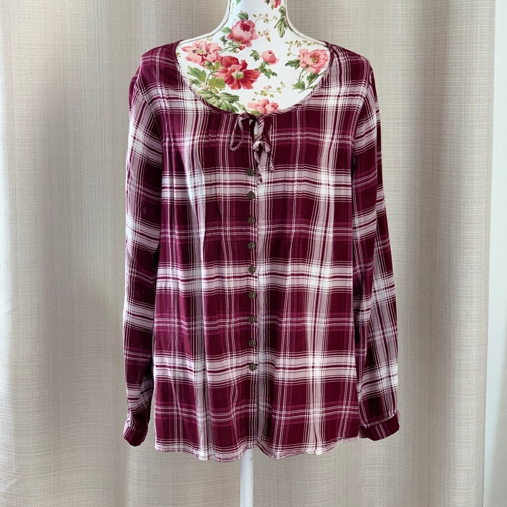 Torrid Plaid Blouse Women's Plus Size 0 ( 12 )